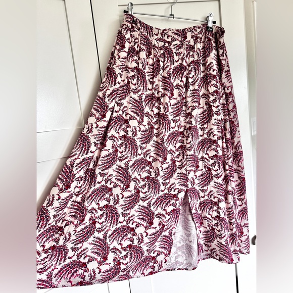 NWT ESPRIT Floral Maxi Skirt Red Pink Print Size 12 - Picture 2 of 12